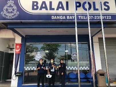 Support for police stations: Disinfection activities at police premises in Johor.